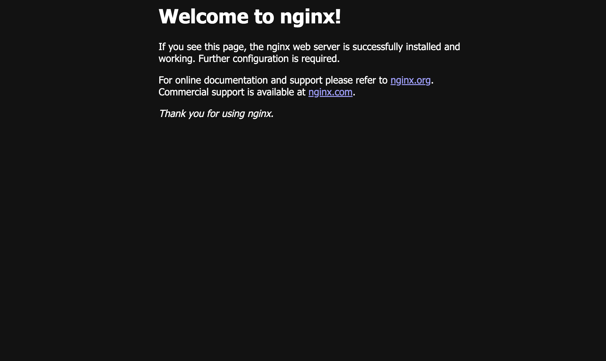 Welcome to nginx page